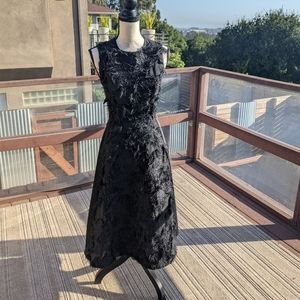 Black fuzzy evening dress, BCBG xxs